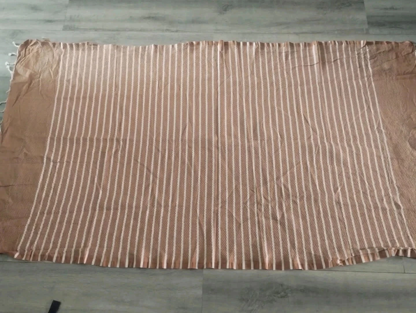 Fouta/ drap de plage marron rayé,coton